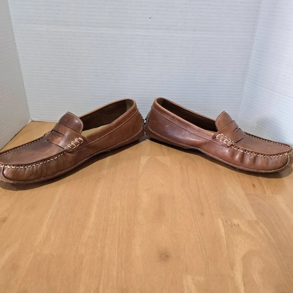 Cole Haan Men's Grant Canoe Leather Penny Driving Loafers C12134 Brown Size 10.5
